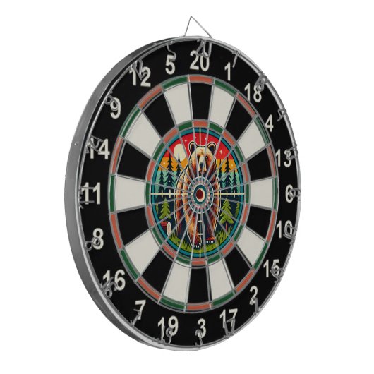 Bos Grizzly met Target Overlay Dartbord (Voorkant Links)