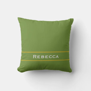 Bos Groen Effen Kleur Vlak Monogram Kussen