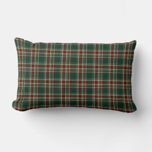 Bos Groen en Maroon Kerst Plaid Patroon Kussen
