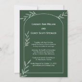 Bos Groen Goud Blad Bruiloft Uitnodiging (Voorkant)