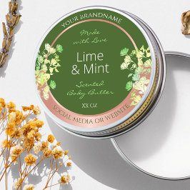 Bos Groene Bloemen Productlabels met Roos Gold Ronde Sticker