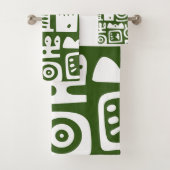 Bos Groene en Witte Doodles 1 van 4 Bad Handdoek (Insitu)