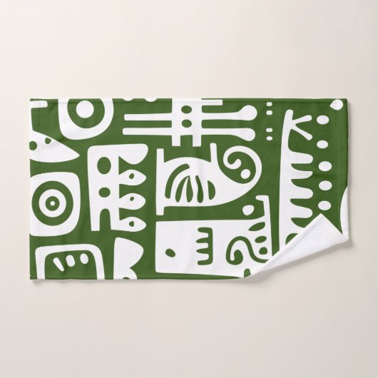Bos Groene en Witte Doodles 1 van 4 Bad Handdoek (Handdoek)