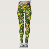 Bos Groene Zonnebloem Dragenfly Leggings (Voorkant)