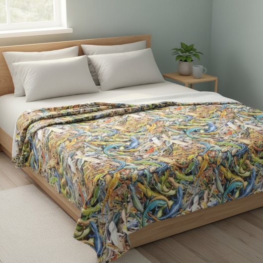 bos hagedis kluit fleece deken