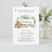 Bos hert doop uitnodiging doopfeest (Staand voorkant)