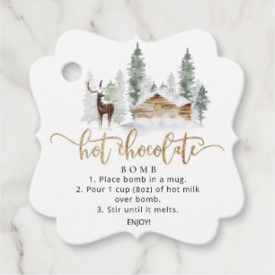 Bos hert Hete Chocolade Bom Bedankjes Labels
