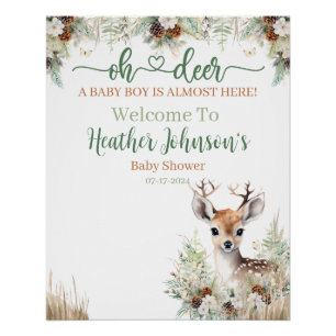 Bos Herten Baby Shower Jongen Perfect Poster