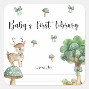 Bos Herten - baby's eerste bibliotheek Vierkante Sticker