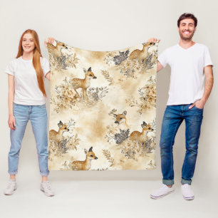 Bos Herten Dierenpatroon Fleece Deken