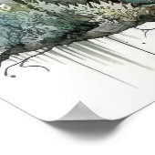 Bos in de Gentle Rain Waterverf Poster (Hoek)