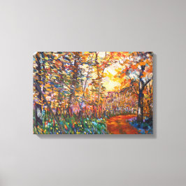 Bos in de herfst canvas afdruk