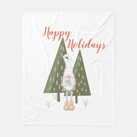 Bos kabouter fijne feestdagen fleece deken (Voorkant)