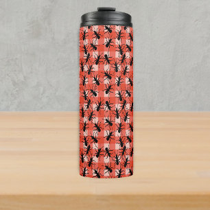 Bos kruipende zwarte mieren Rood Wit Tafelkleed Thermosbeker