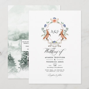 Bos Laurel Crest QR Code RSVP Huwelijk Kaart
