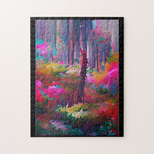 Bos levendige abstracte kunst legpuzzel (Verticaal)