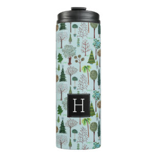 Bos met boompatroon   Thermische droogtrommel Thermosbeker