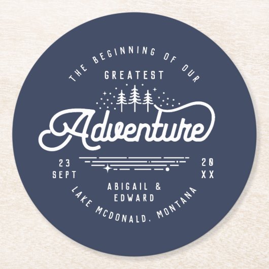 bos met uitzondering van de datum van bekendmakin ronde kartonnen onderzetter (Voorkant)