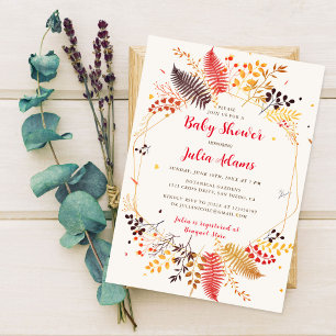 Bos met wilde bloemen Paddenstoelen Baby Shower Kaart