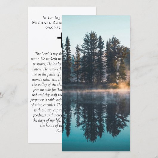 Bos ochtend foto gebed herdenking bladwijzer (Voorkant / Achterkant)