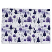 Bos Paarse Sneeuw Kerstmis Groot Cadeauzakje (Achterkant)