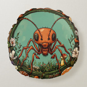 🐜 Bos Paddenstoel Mier Natuur Huis Decoratie Rond Kussen