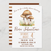 Bos Paddenstoel Thema Baby Shower Kaart (Voorkant / Achterkant)