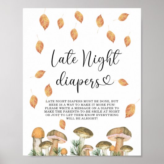 Bos paddenstoelen - Late night luierspel Poster (Voorkant)