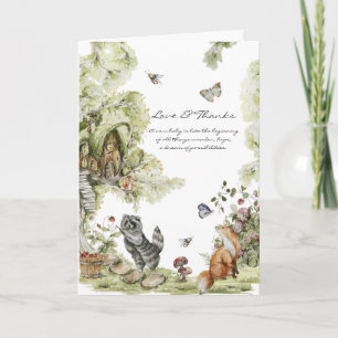 Bos Picknick Bosdieren Baby Shower Bedankkaart