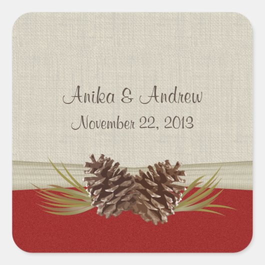 Bos Pinecones Vierkante Sticker (Voorkant)