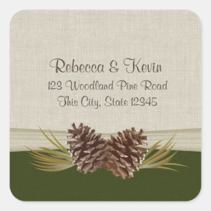 Bos Pinecones Vierkante Sticker