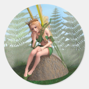 Bos Prinses, Fairy Vlinder Ronde Sticker