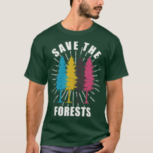 Bos Red het bos Red bomen Go Green Save the T-shirt