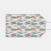 Bos, rode groene dennenbomen vakantie cadeaulabel (Voorkant (Horizontaal))