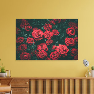 Bos rode rozen canvas afdruk