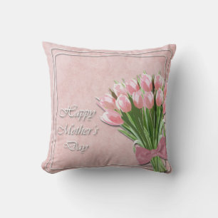 Bos roze tulpen Moederdag kussensloop Buitenkussen
