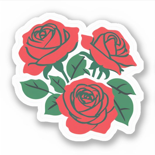 Bos Rozen Sticker (Voorkant)