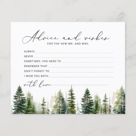 Bos rustiek advies en wensen vrijgezellenfeest (Voorkant)