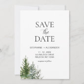 Bos Save the Date Winter Kerstbruiloft Kaart (Voorkant)
