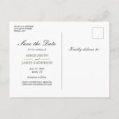 Bos Sla de Datum Op Postkaart Elegante Pijnboom Wi Aankondigingskaart (Achterkant)