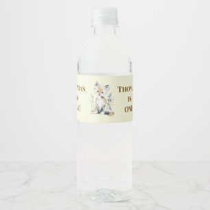 Bos-thema Eerste Verjaardag Waterfles Labels Etiket
