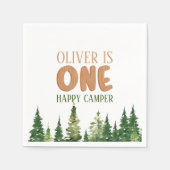 Bos-thema eerste verjaardagsfeestje servetten (Voorkant)