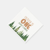 Bos-thema eerste verjaardagsfeestje servetten (Hoek)