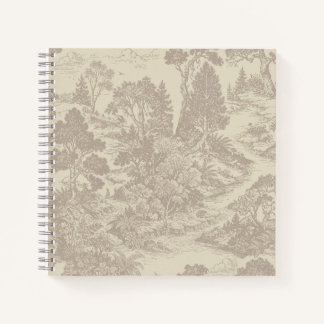 Bos toile bosdieren vintage botanisch notitieboek