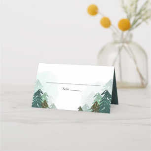 Bos Trouwplaats Kaart Rustieke Pine Evergreen