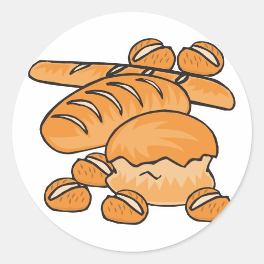bos van brood en broodjes ronde sticker (Voorkant)