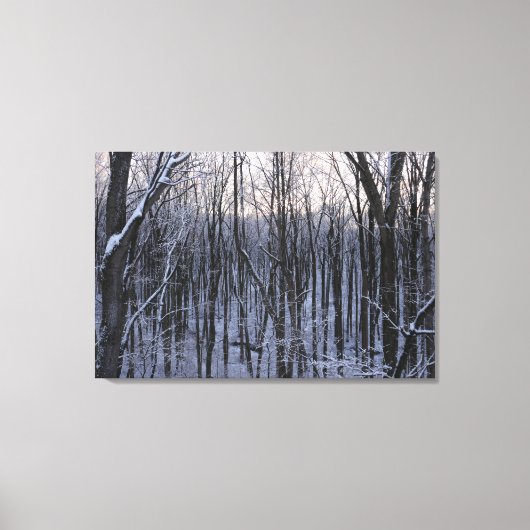 Bos van Snowy Trees Canvas Afdruk (Voorkant)