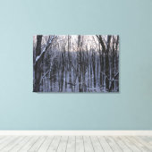 Bos van Snowy Trees Canvas Afdruk (Insitu (Houten vloer))