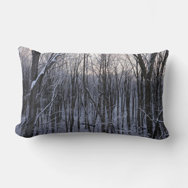 Bos van Snowy Trees Kussen (Voorkant)
