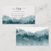 Bos Waterverf bruiloft RSVP Informatiekaartje (Voorkant / Achterkant)